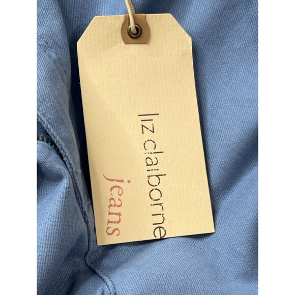 Liz Claiborne Barrier Reef Blue Wide Leg Boot Cut Slim Fit Denim Jeans Size 14 - Picture 9 of 12